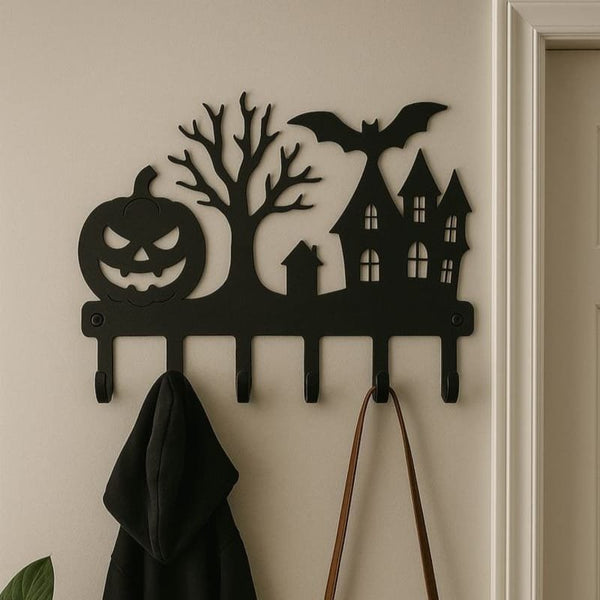 Laser Cut Halloween Metal Coat Rack Wall Mount Hanger Key Holder